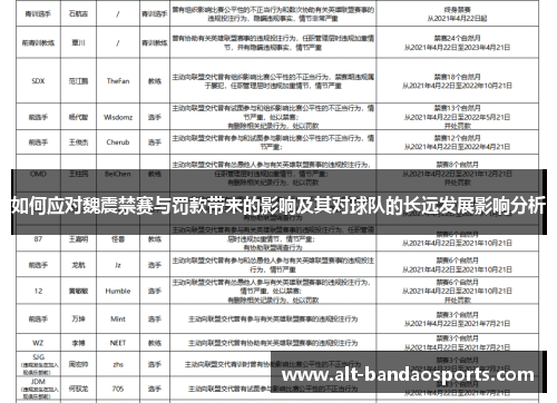 如何应对魏震禁赛与罚款带来的影响及其对球队的长远发展影响分析